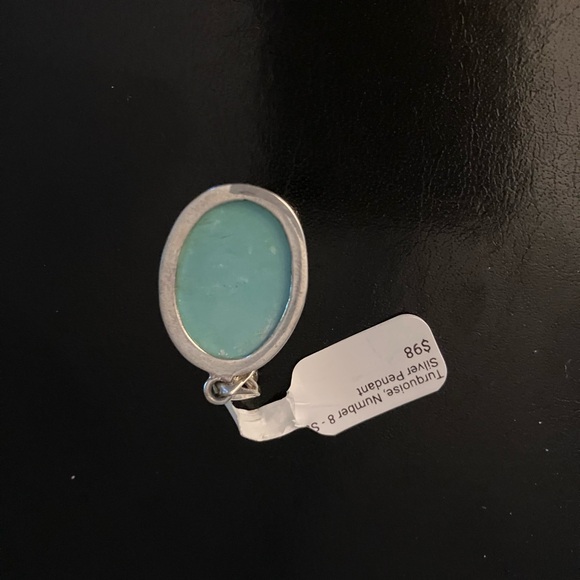 Elegant Turquoise Pendant Necklace, sterling silver. - Picture 7 of 7